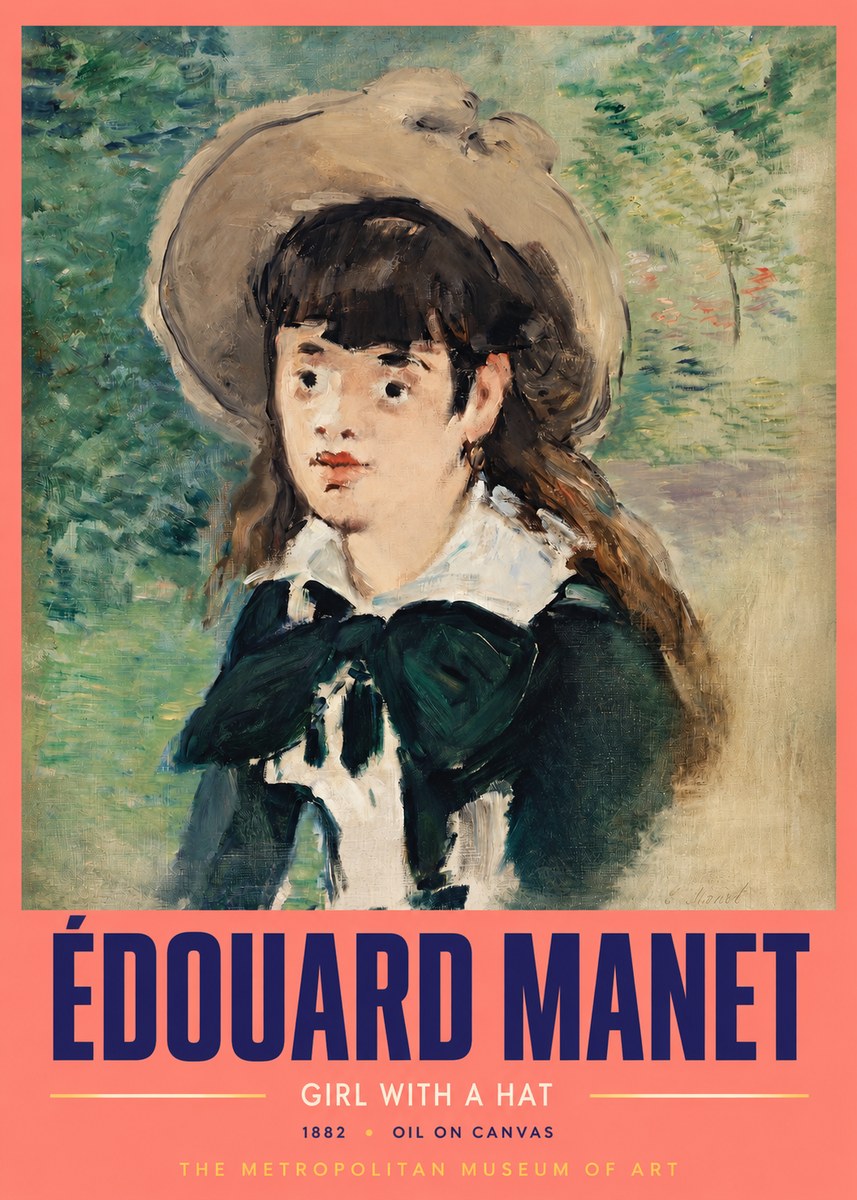 Édouard Manet Girl with a Hat No2 - Plakát