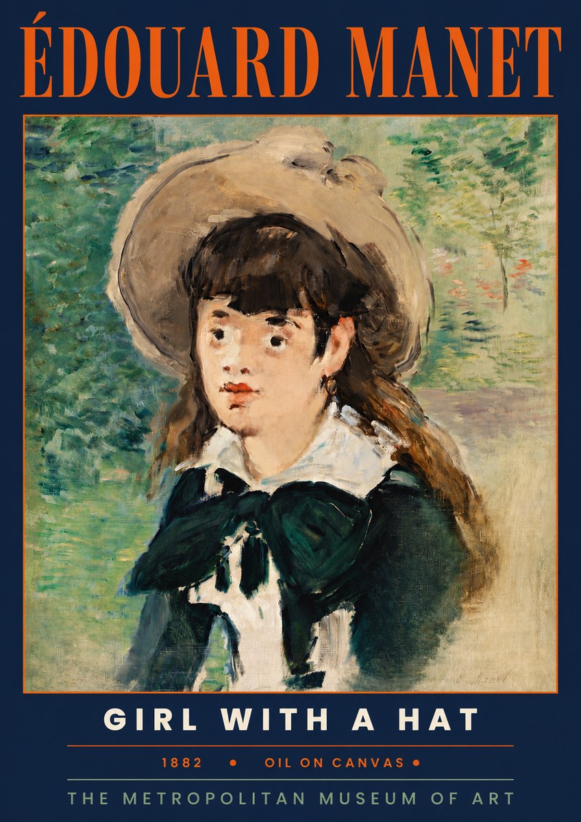 Édouard Manet Girl with a Hat No4 - Plakát