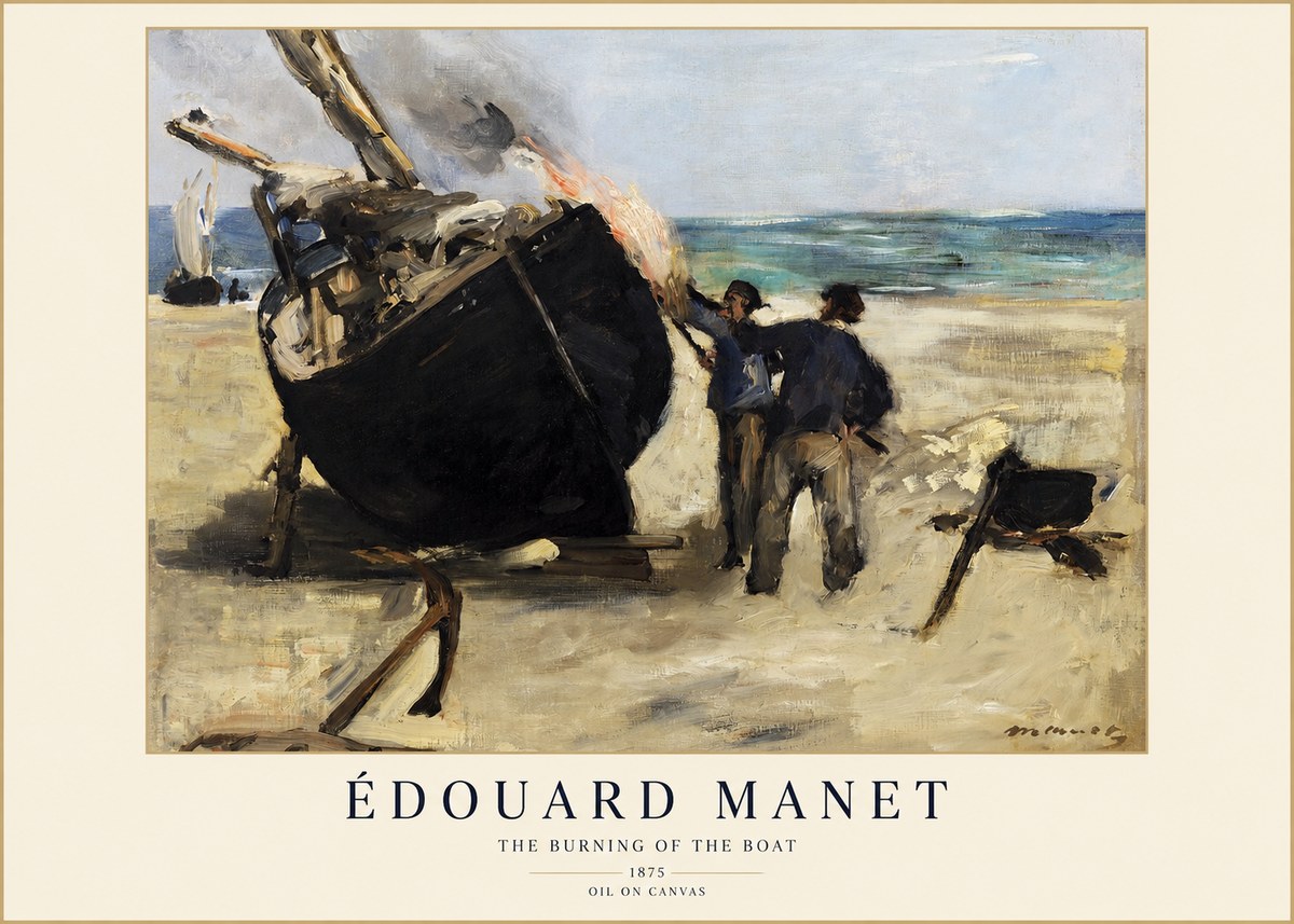 Édouard Manet The Burning of the Boat No1 - Plakát