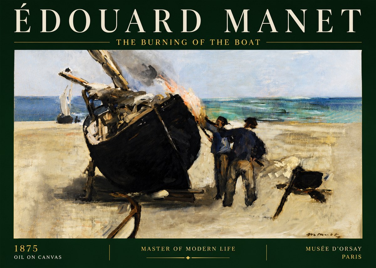 Édouard Manet The Burning of the Boat No5 - Plakát