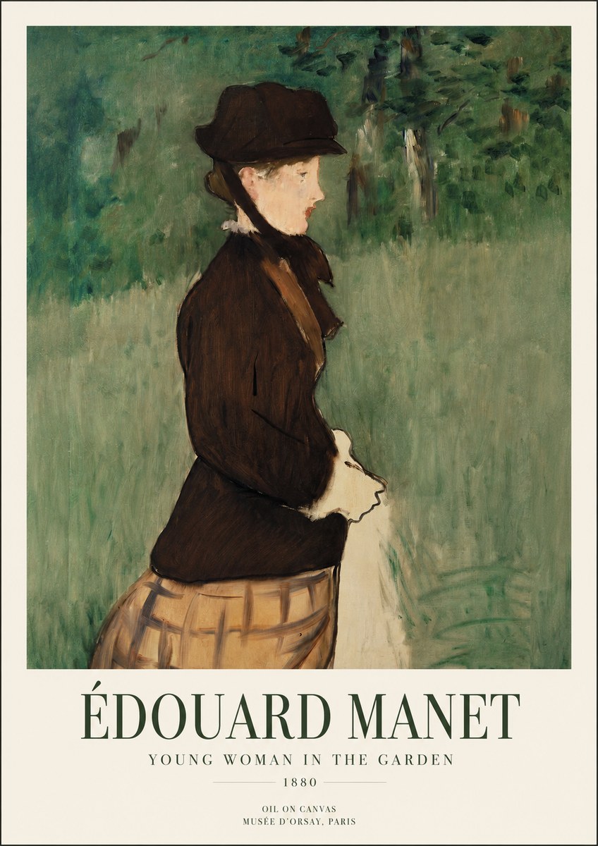 Édouard Manet Young Woman in the Garden No1 - Plakát