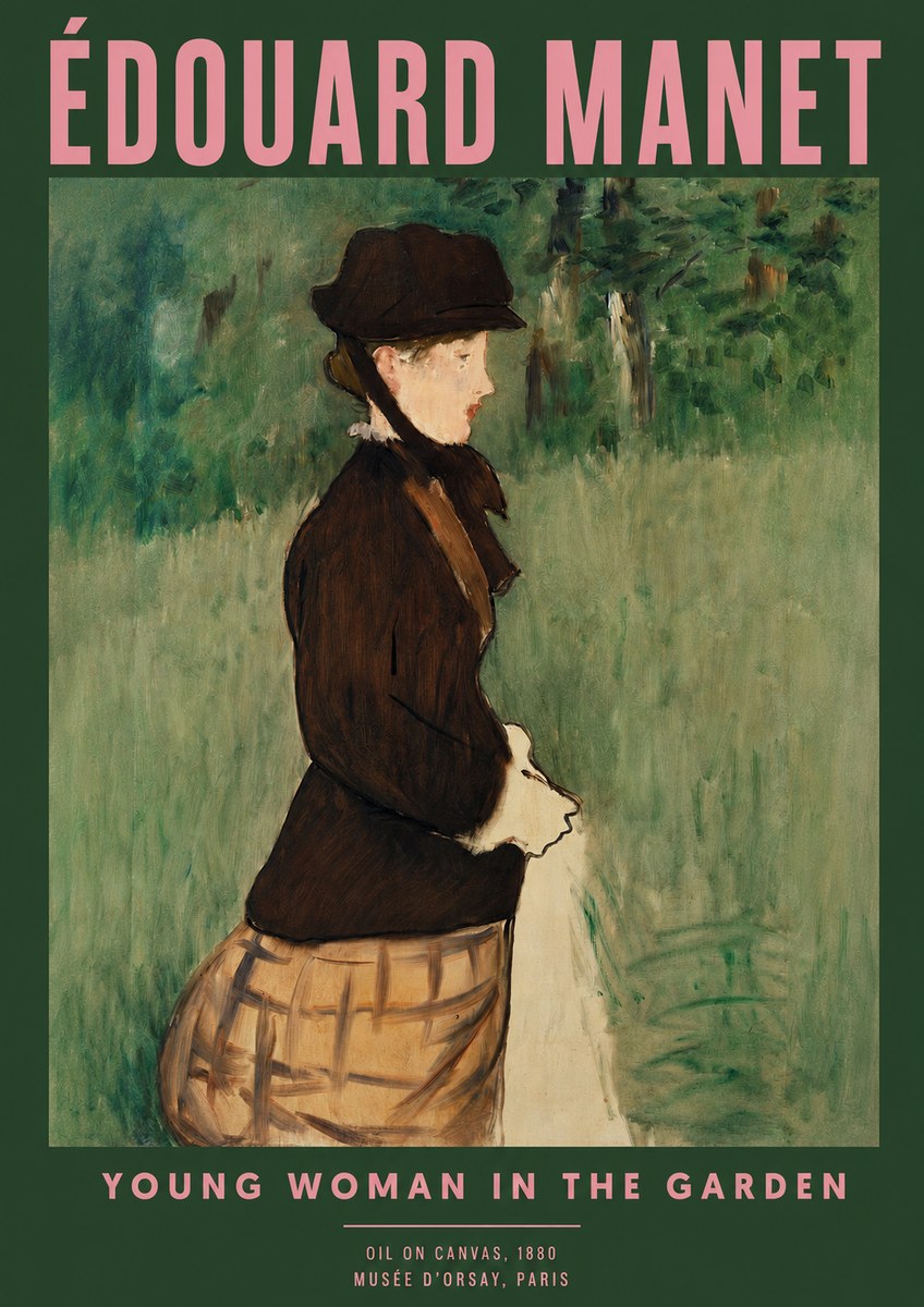 Édouard Manet Young Woman in the Garden No2 - Plakát