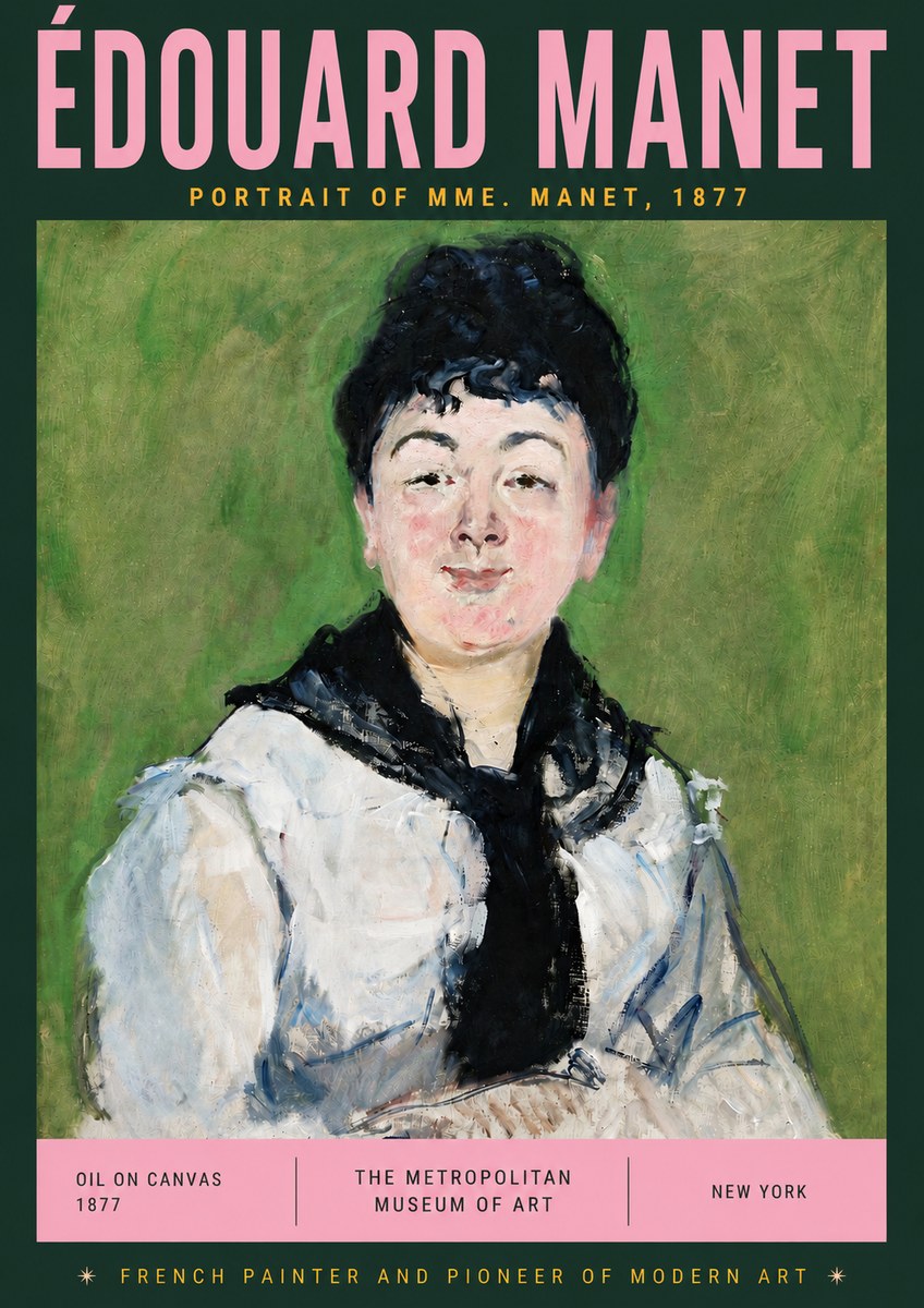 Édouard Manet Portrait of Mme. Manet No5 - Plakát