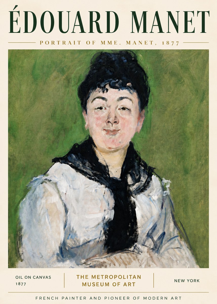 Édouard Manet Portrait of Mme. Manet No6 - Plakát