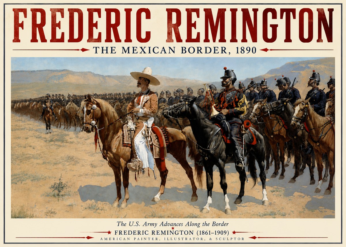 Frederic Remington The U.s. Army Advances Along the Border No4 - Plakát