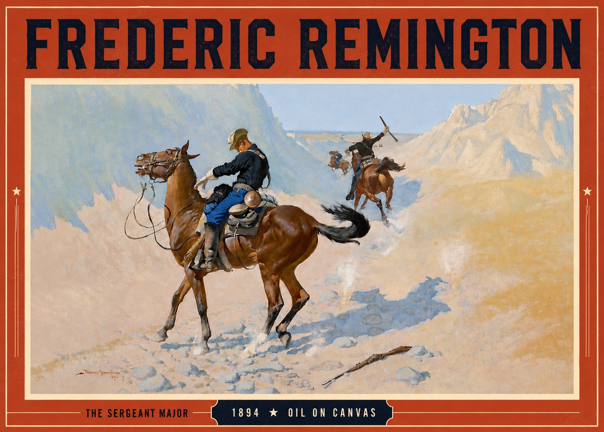 Frederic Remington The Sergeant Major No4 - Plakát