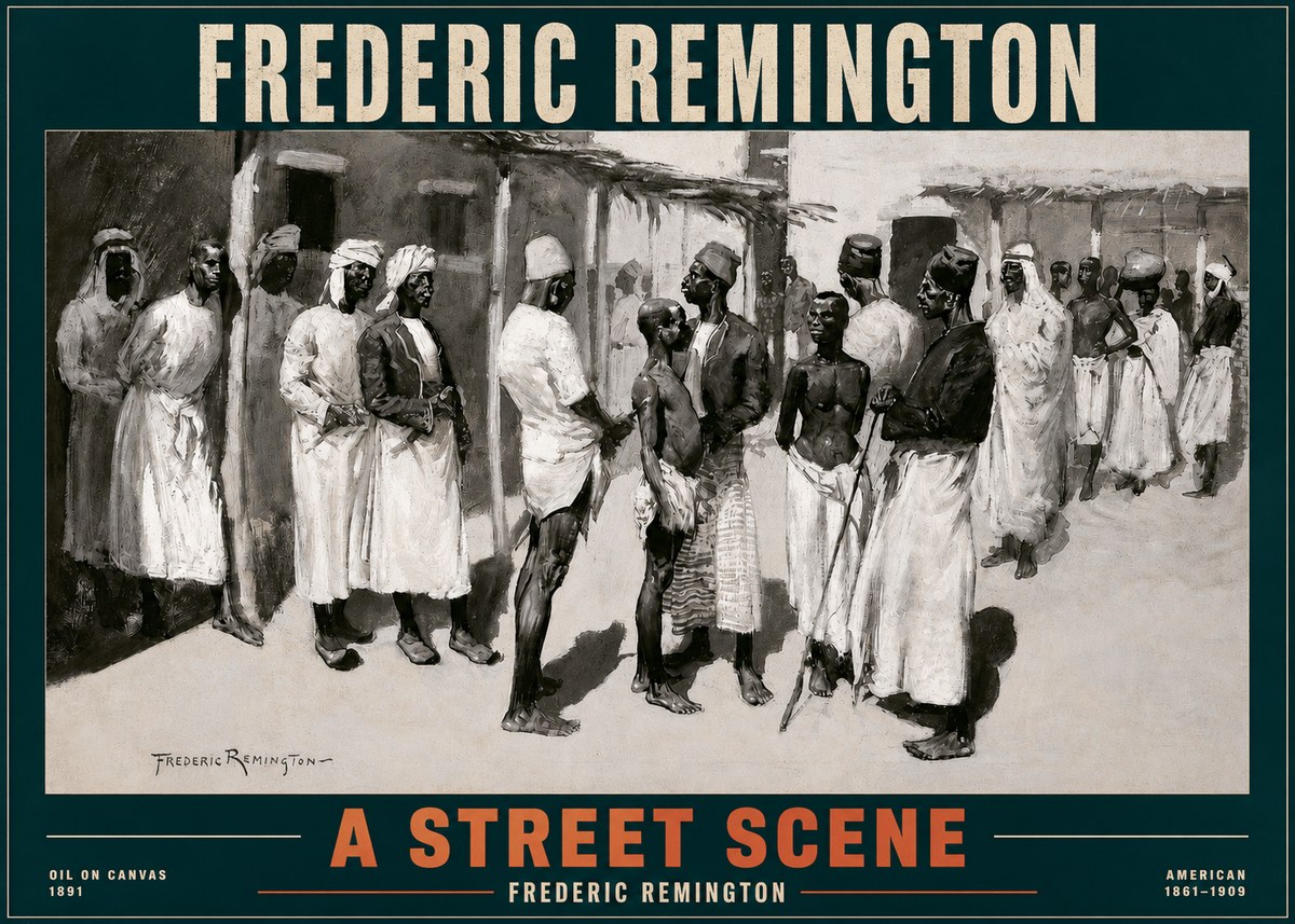 Frederic Remington A Street Scene No2 - Plakát