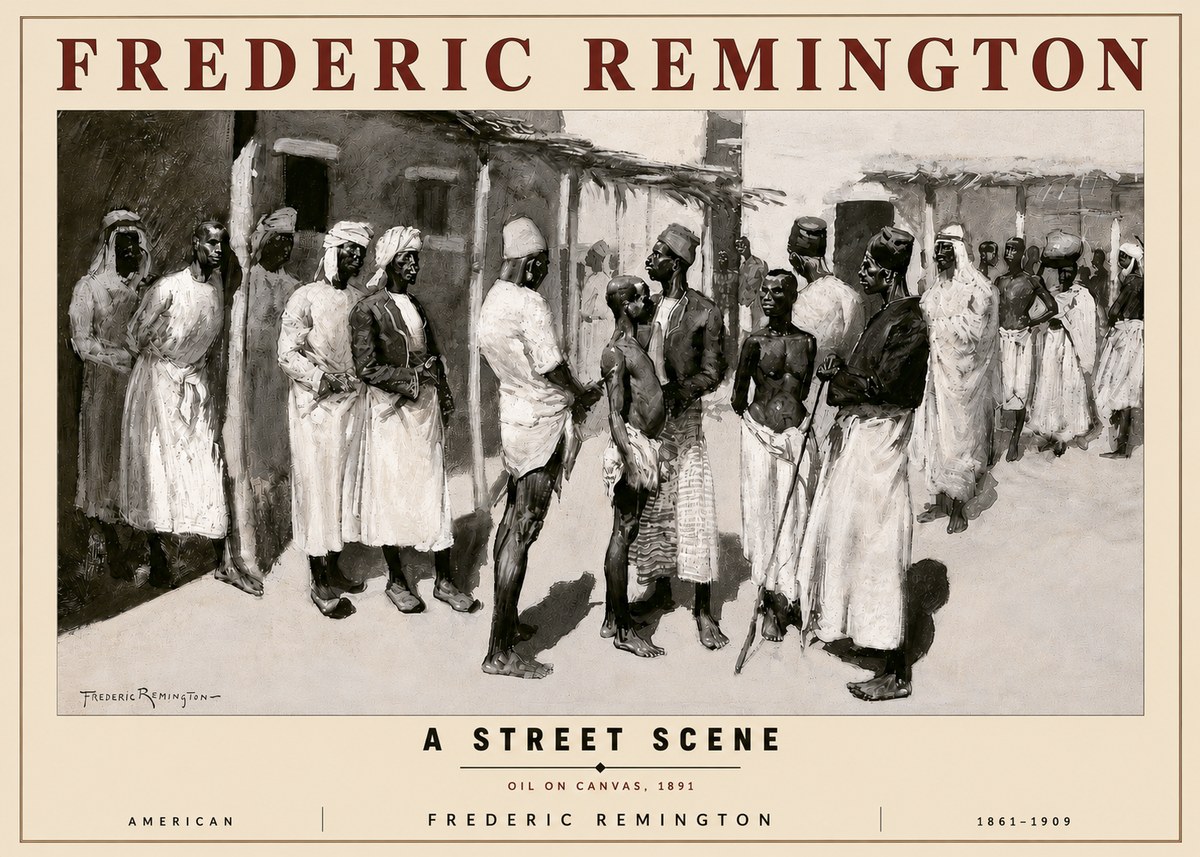 Frederic Remington A Street Scene No3 - Plakát