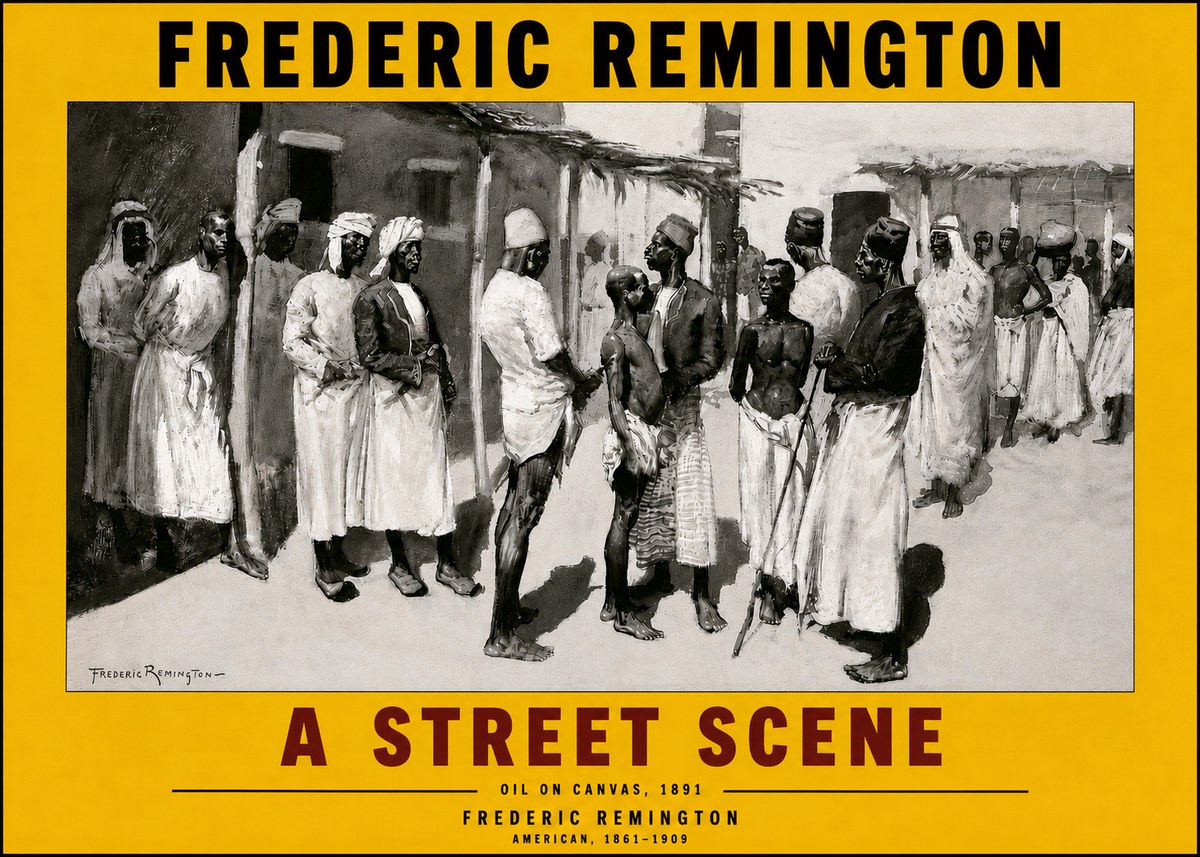 Frederic Remington A Street Scene No4 - Plakát