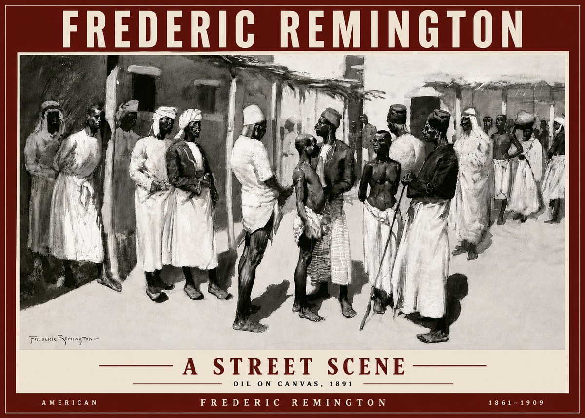 Frederic Remington A Street Scene No5 - Plakát
