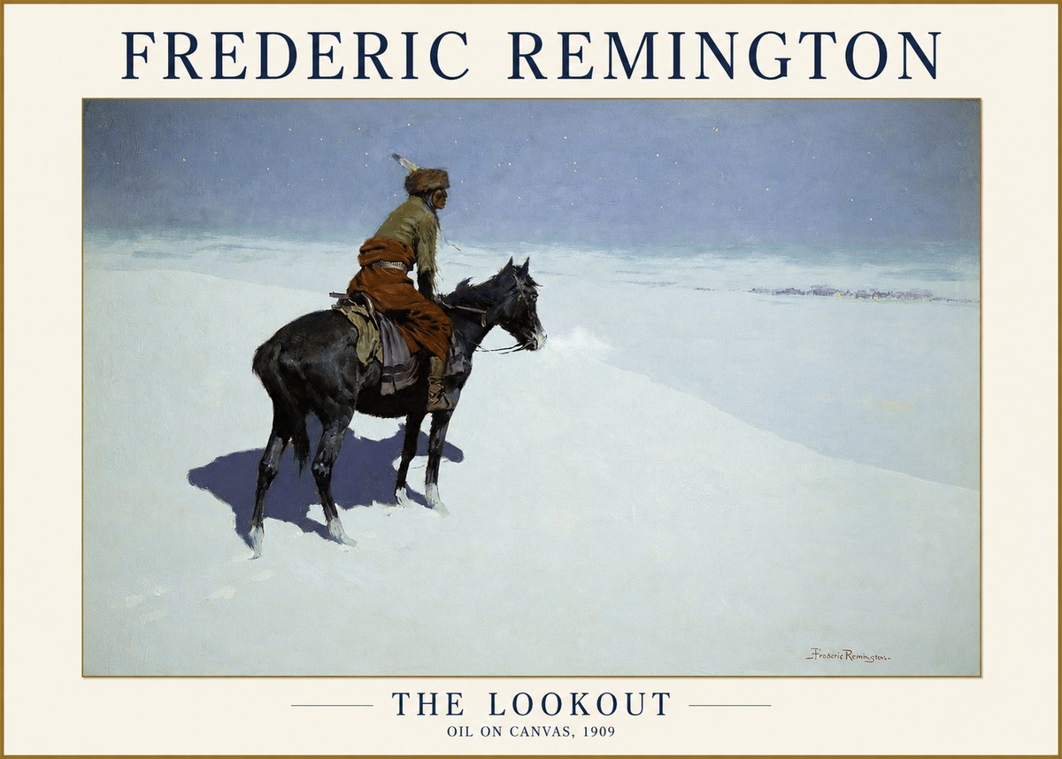 Frederic Remington The Lookout No1 - Plakát