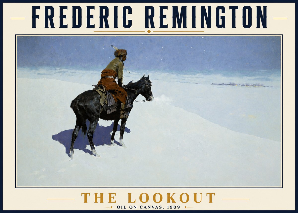 Frederic Remington The Lookout No6 - Plakát