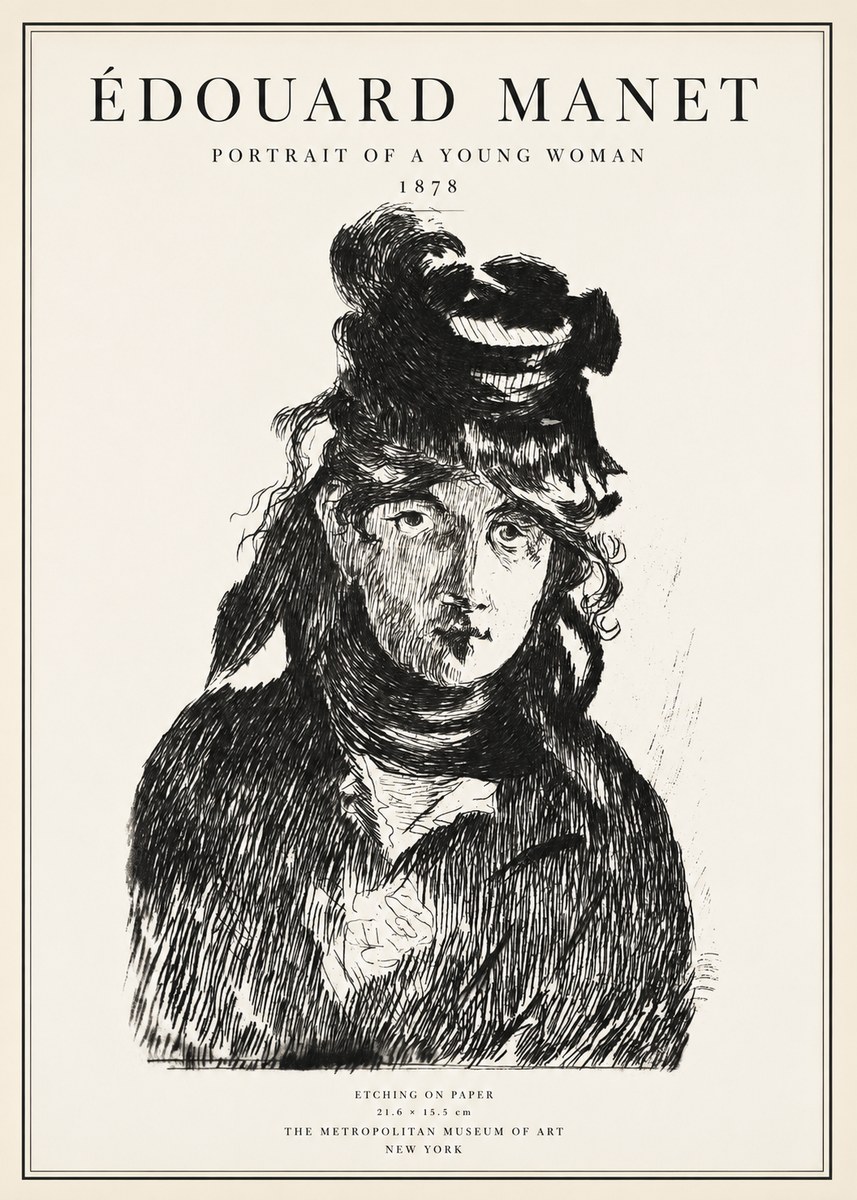 Édouard Manet Portrait of a Young Woman I No1 - Plakát