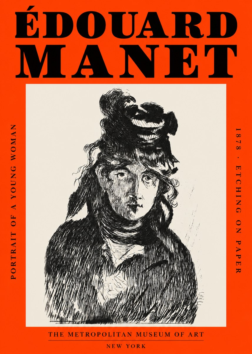 Édouard Manet Portrait of a Young Woman I No2 - Plakát