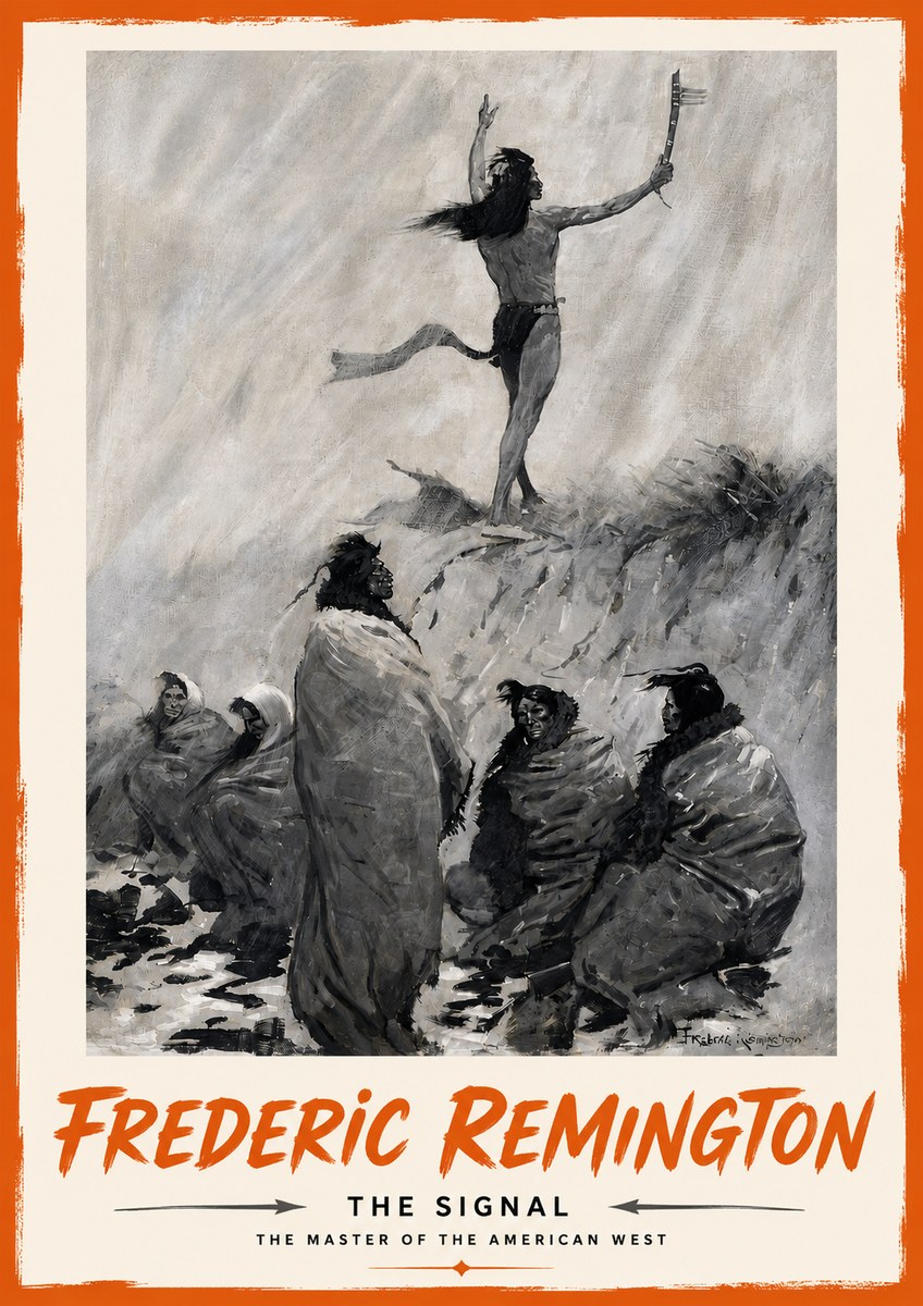 Frederic Remington The Signal No6 - Plakát