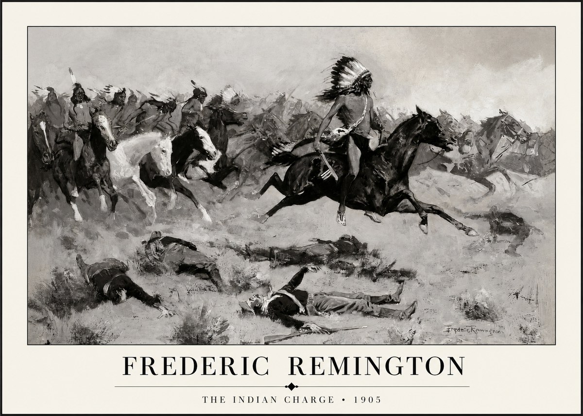 Frederic Remington The Indian Charge No1 - Plakát