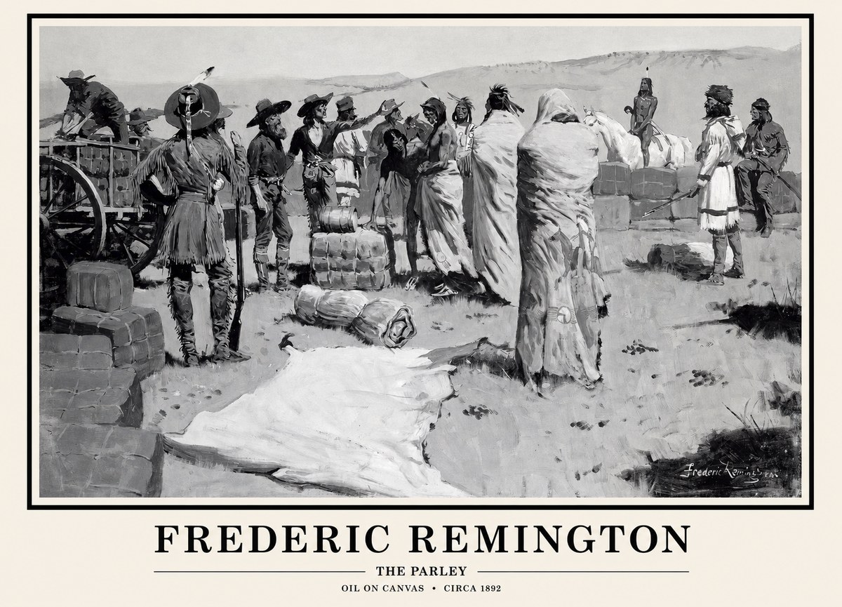 Frederic Remington The Parley No1 - Plakát