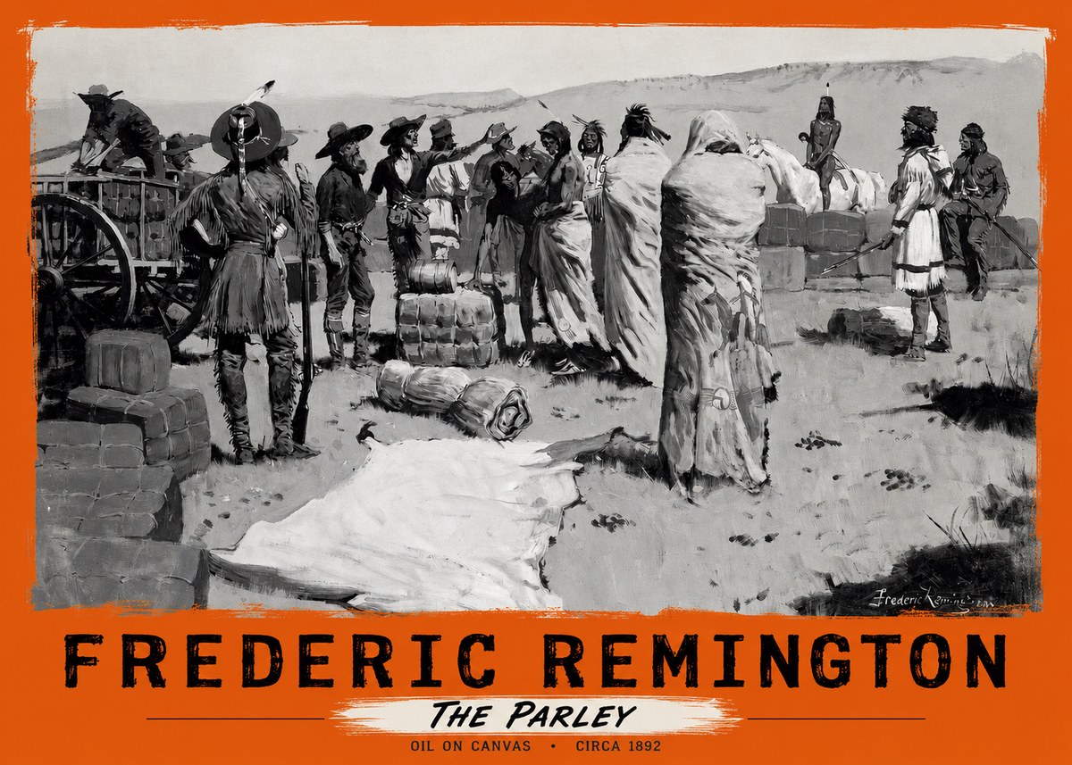 Frederic Remington The Parley No2 - Plakát