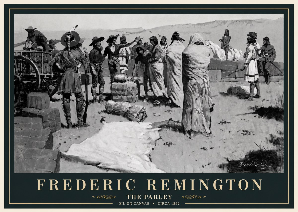 Frederic Remington The Parley No3 - Plakát