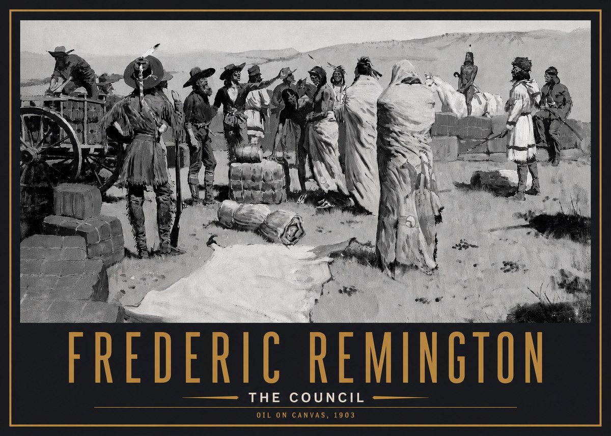 Frederic Remington The Parley No6 - Plakát