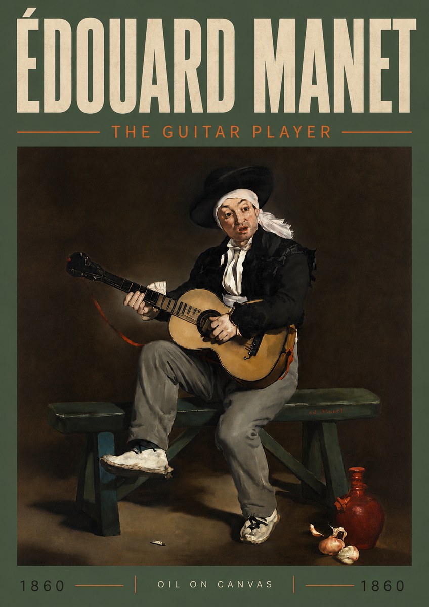 Édouard Manet The Guitar Player No5 - Plakát
