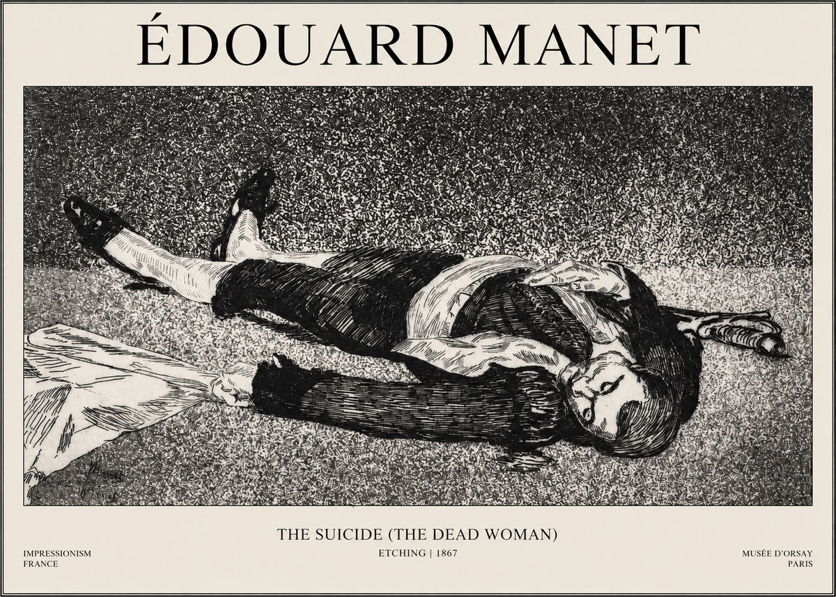 Édouard Manet The Suicide (the Dead Woman) No1 - Plakát