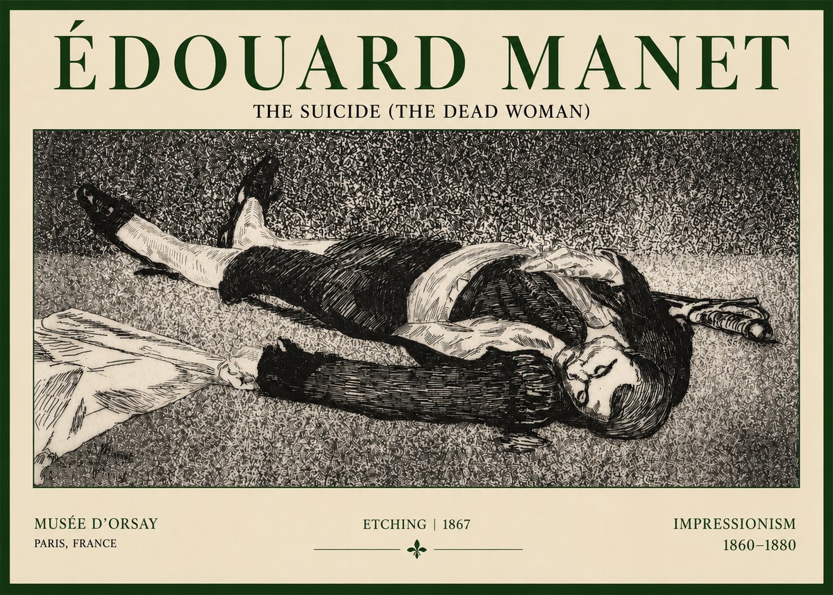 Édouard Manet The Suicide (the Dead Woman) No3 - Plakát