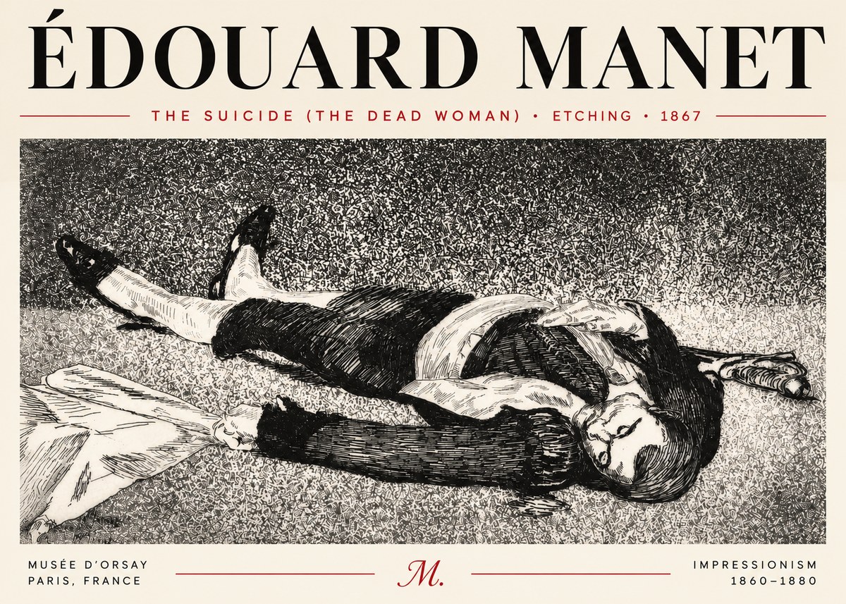 Édouard Manet The Suicide (the Dead Woman) No4 - Plakát