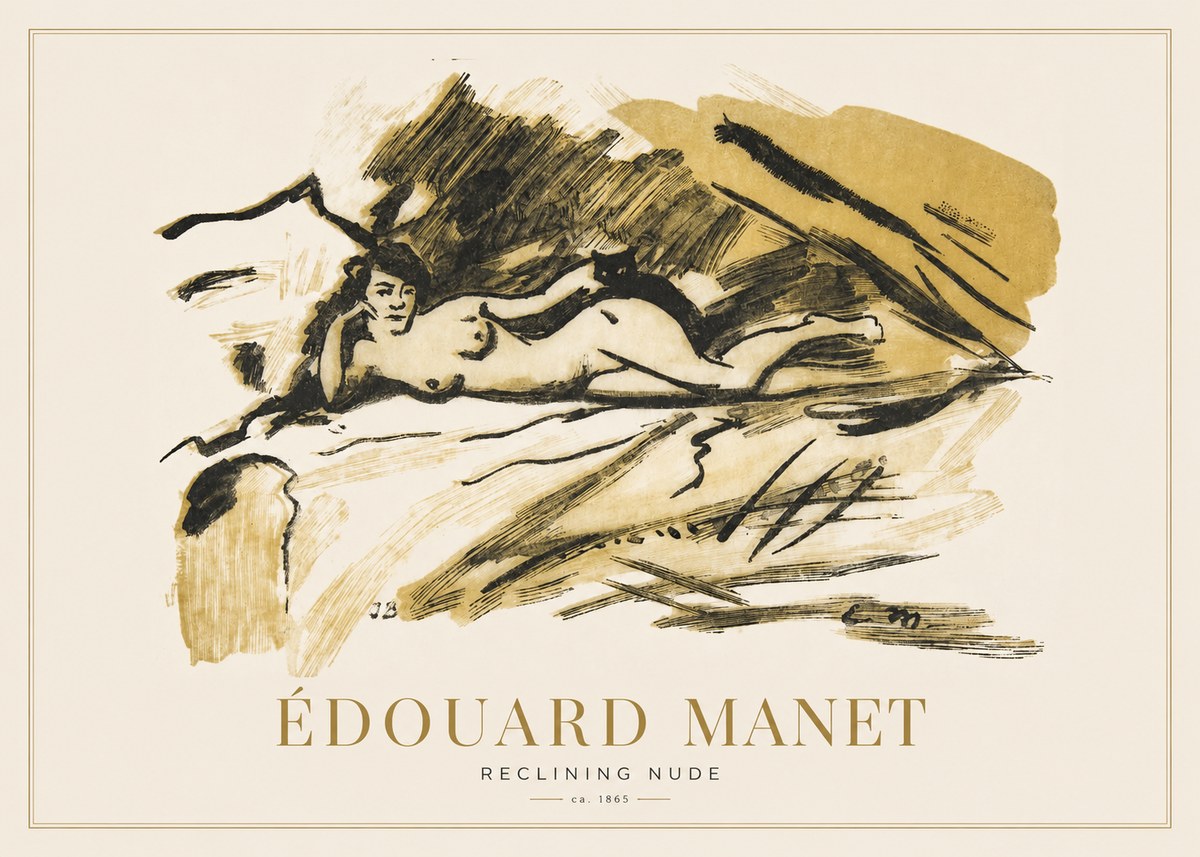 Édouard Manet Reclining Nude No1 - Plakát