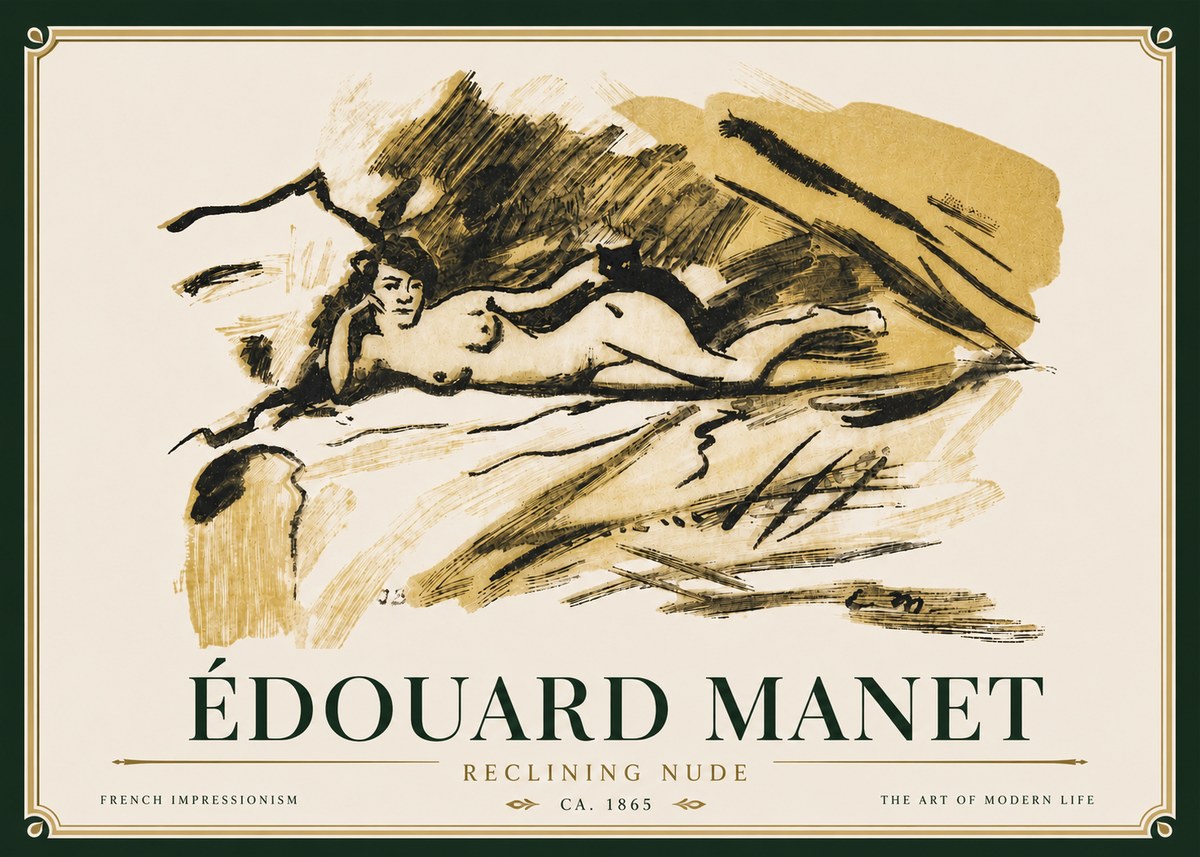 Édouard Manet Reclining Nude No5 - Plakát