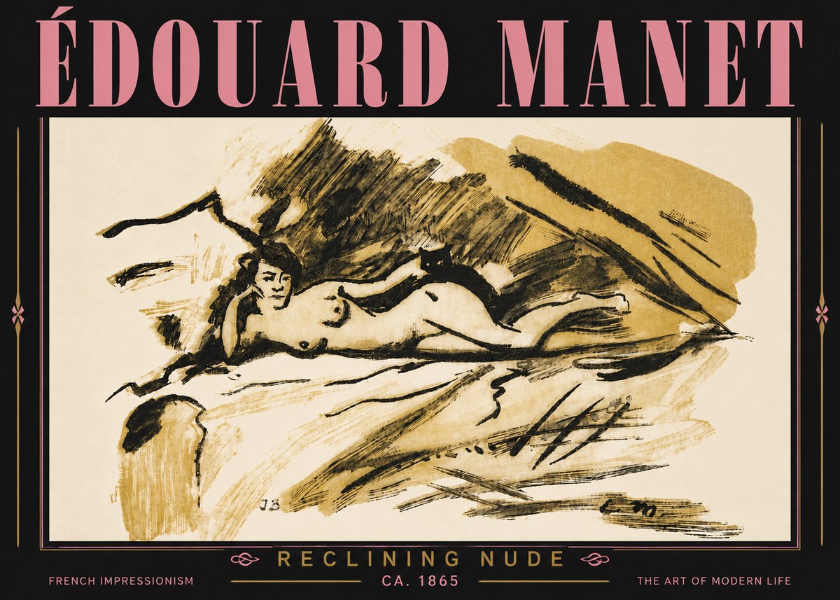 Édouard Manet Reclining Nude No6 - Plakát