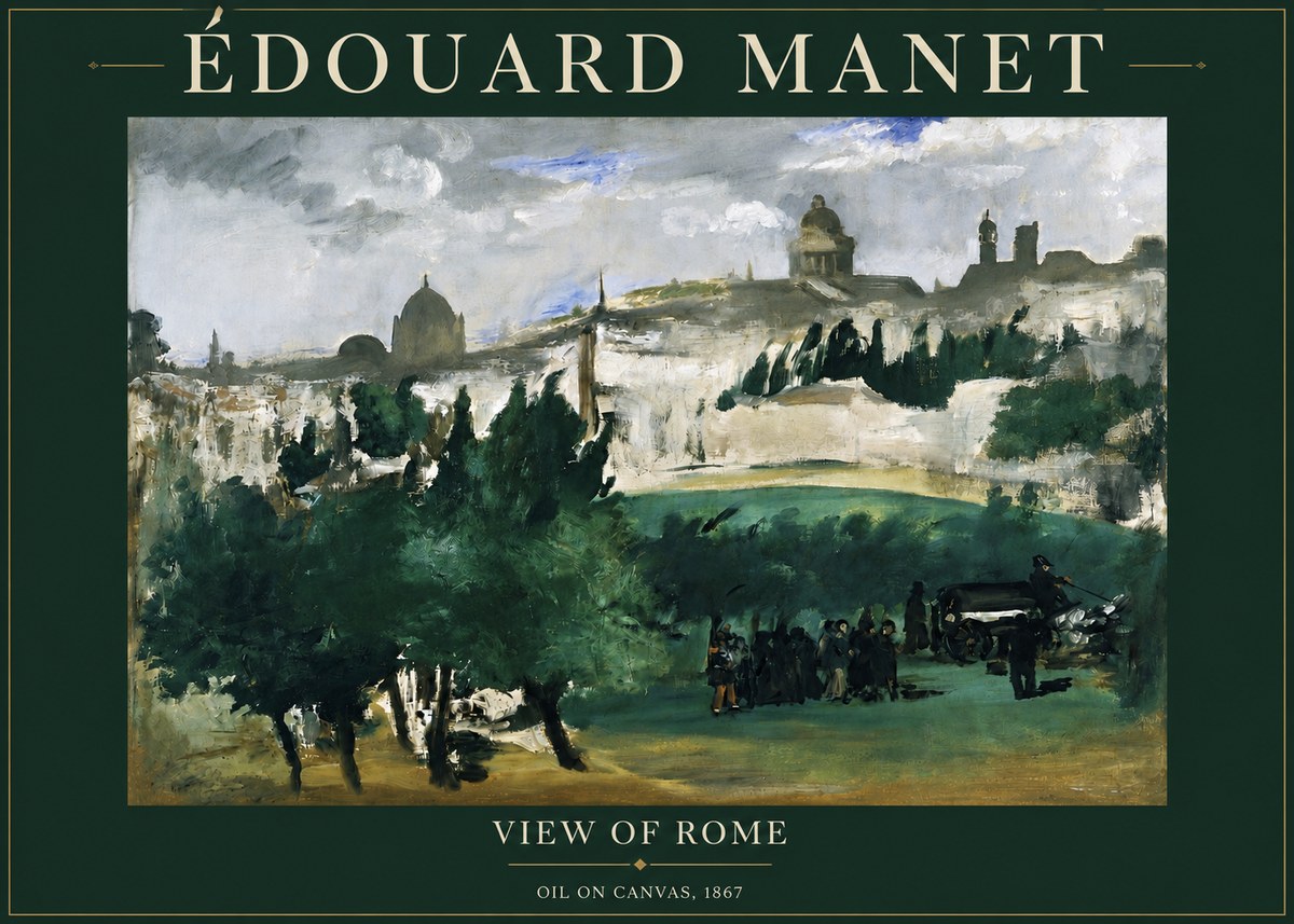 Édouard Manet View of Rome No3 - Plakát