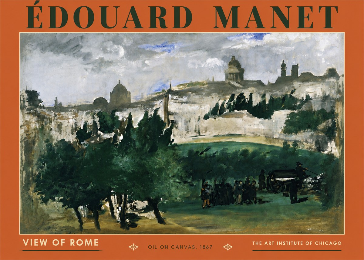Édouard Manet View of Rome No6 - Plakát