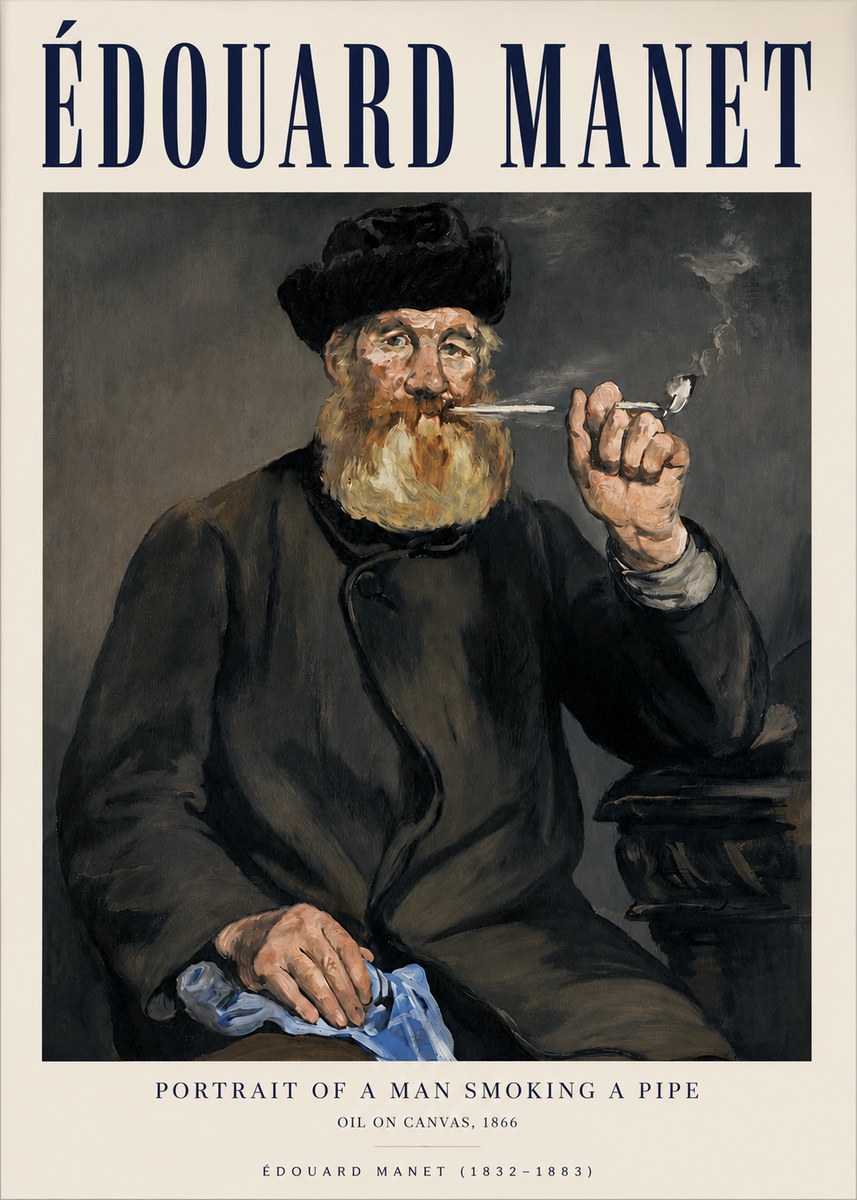 Édouard Manet Portrait of a Man Smoking a Pipe No3 - Plakát