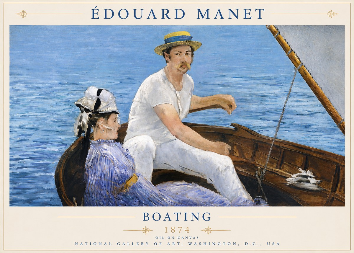 Édouard Manet Boating No3 - Plakát