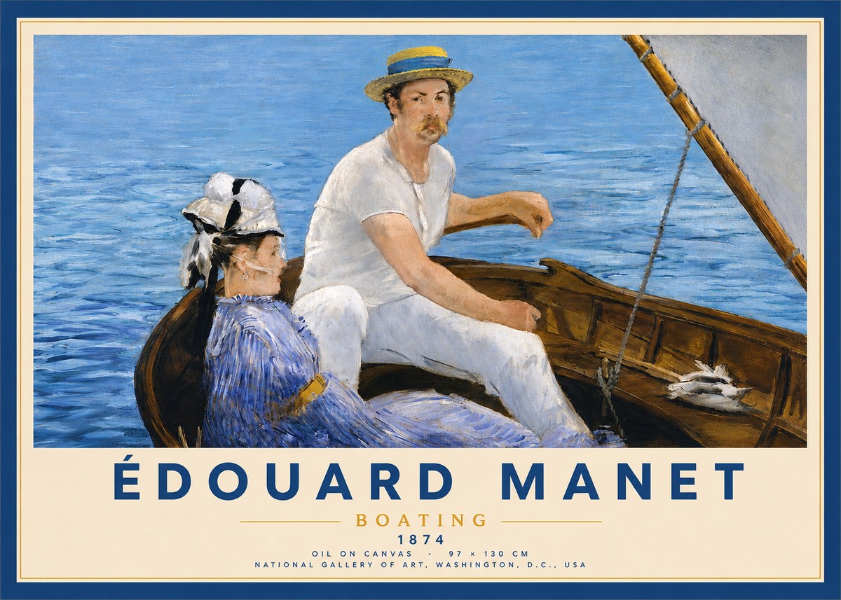Édouard Manet Boating No4 - Plakát
