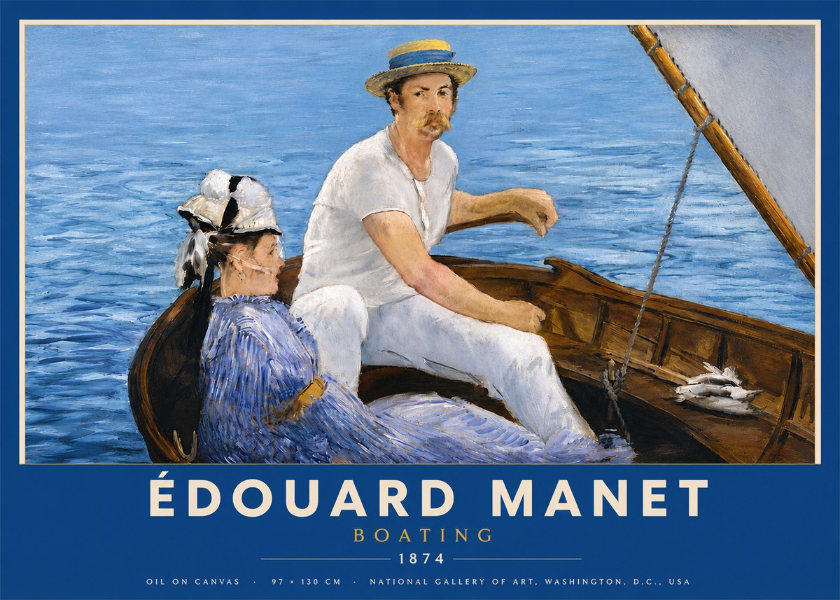 Édouard Manet Boating No5 - Plakát