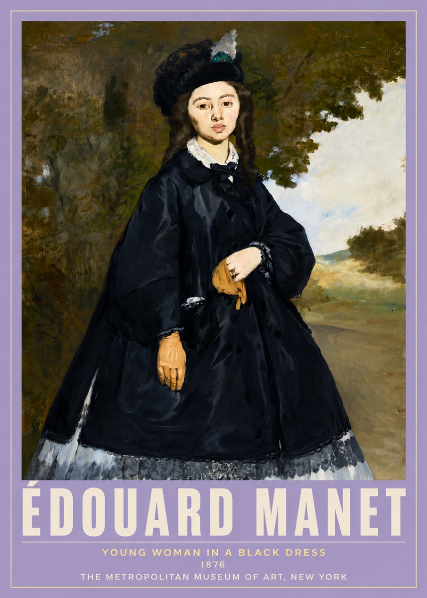 Édouard Manet Young Woman in a Black Dress No5 - Plakát