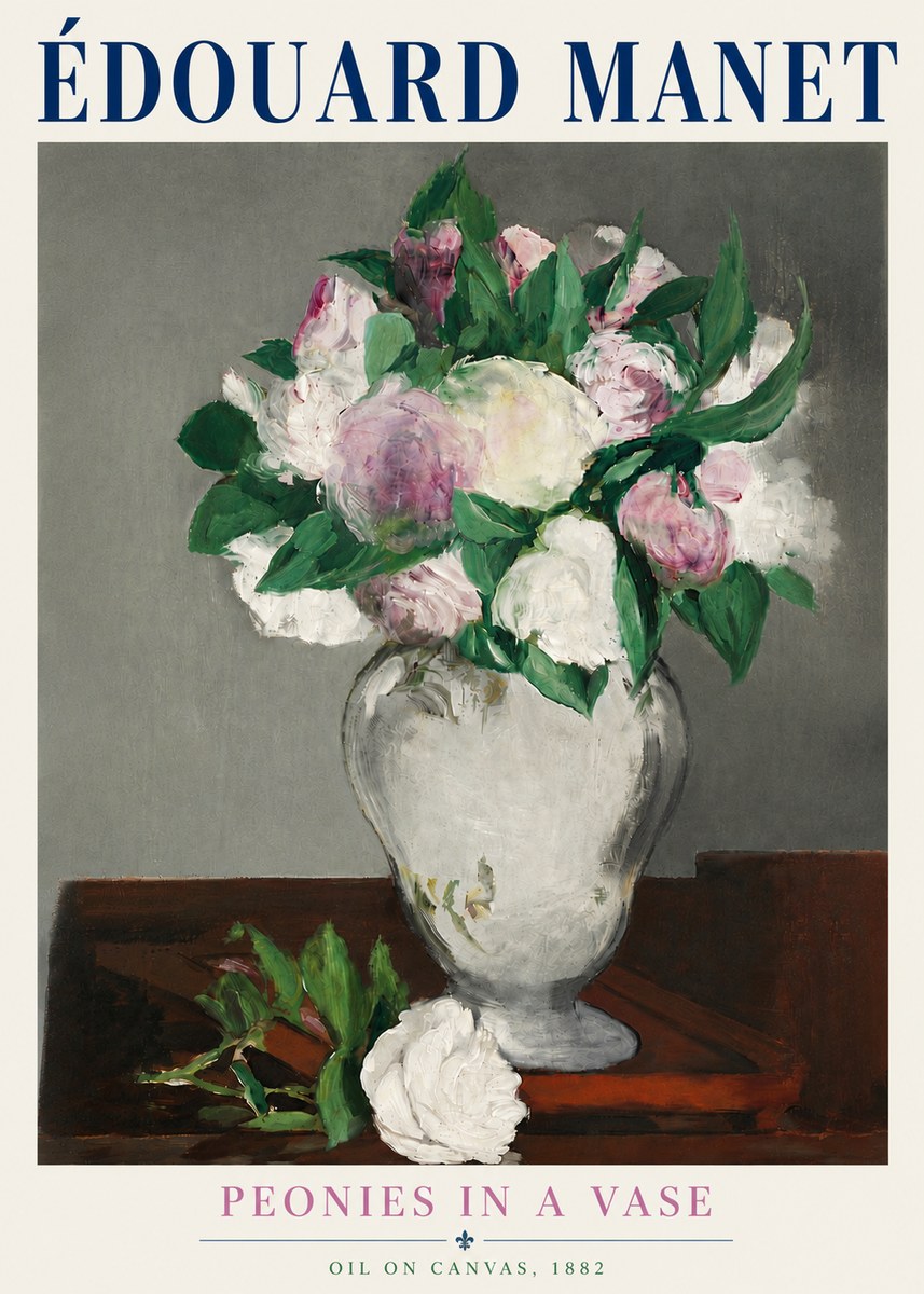 Édouard Manet Peonies in a Vase No5 - Plakát