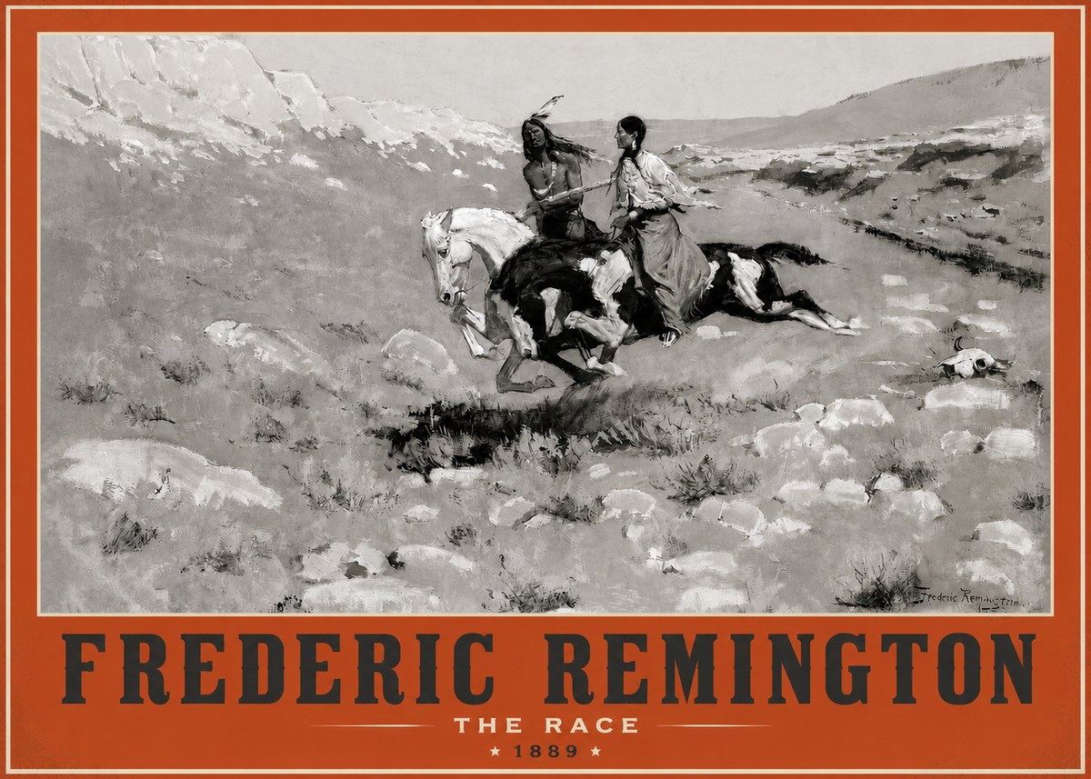 Frederic Remington The Race II No2 - Plakát