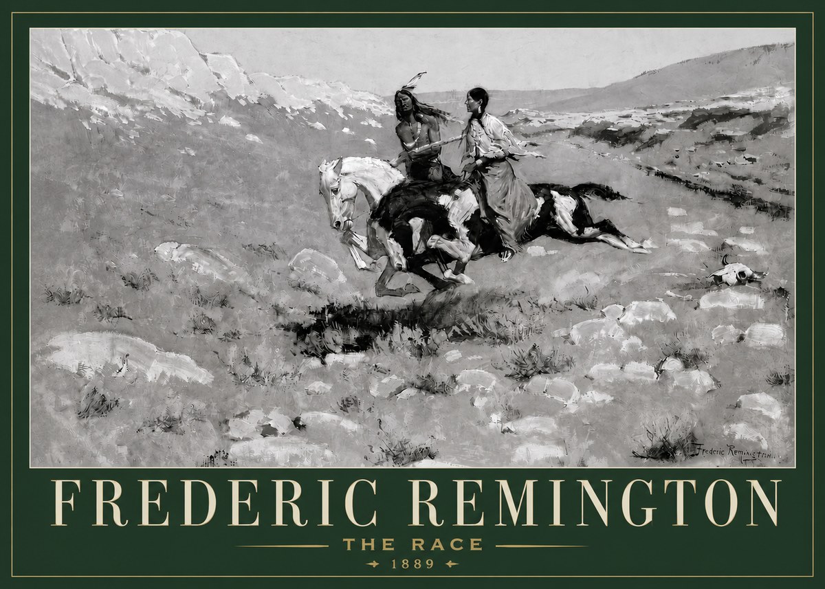 Frederic Remington The Race II No3 - Plakát