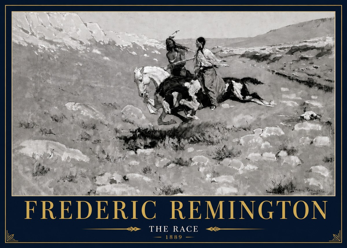 Frederic Remington The Race II No4 - Plakát