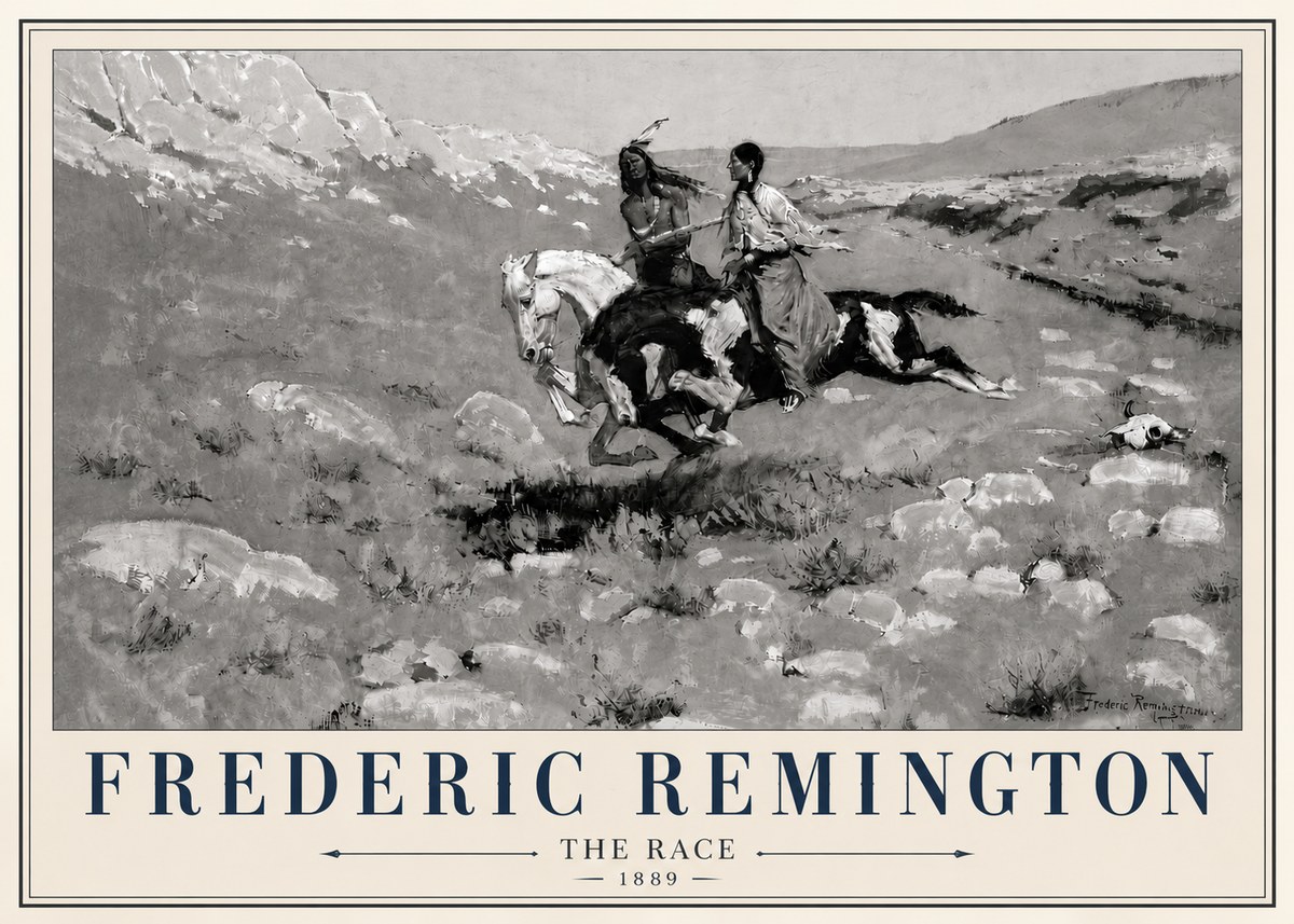 Frederic Remington The Race II No6 - Plakát