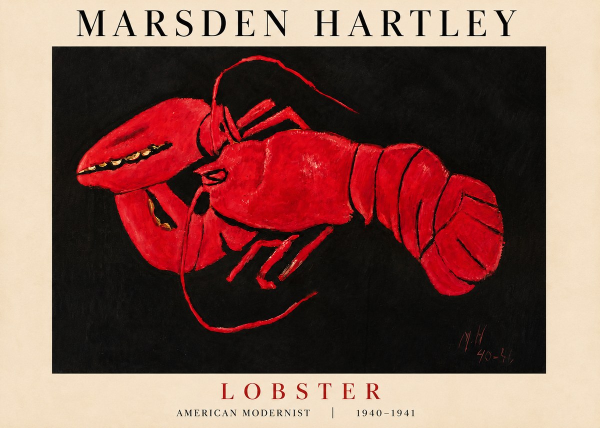 Marsden Hartley Lobster No3 - Plakát