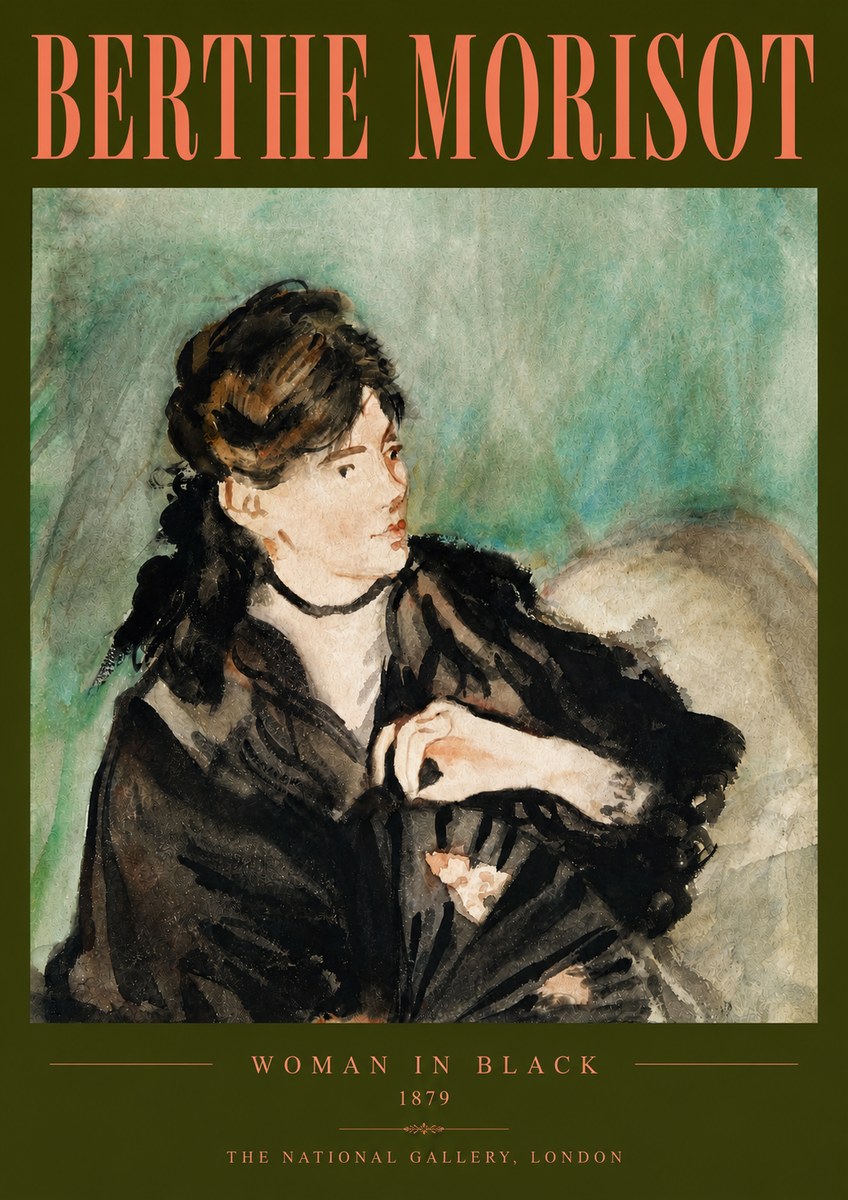 Berthe Morisot Woman in Black No5 - Plakát