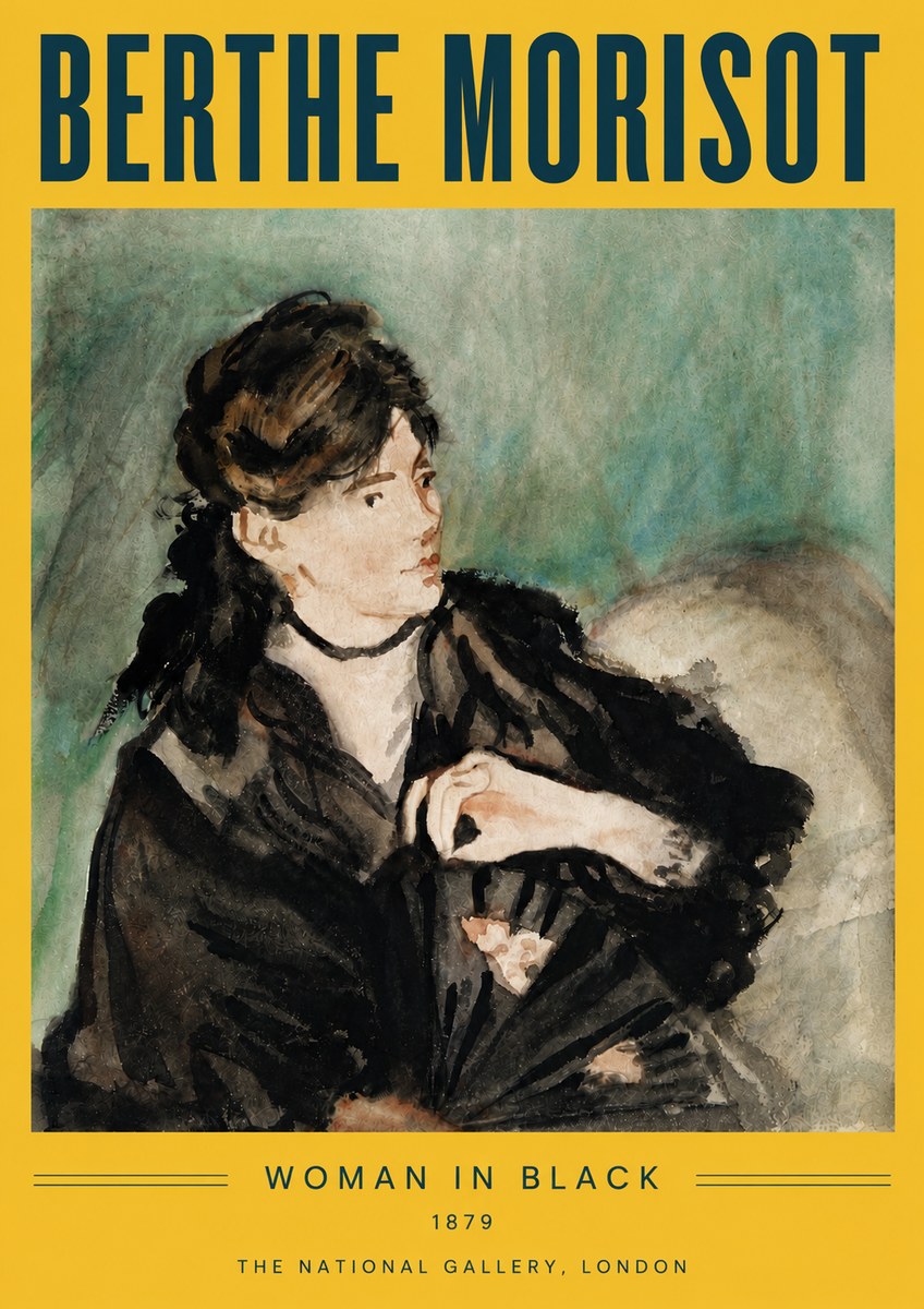 Berthe Morisot Woman in Black No6 - Plakát
