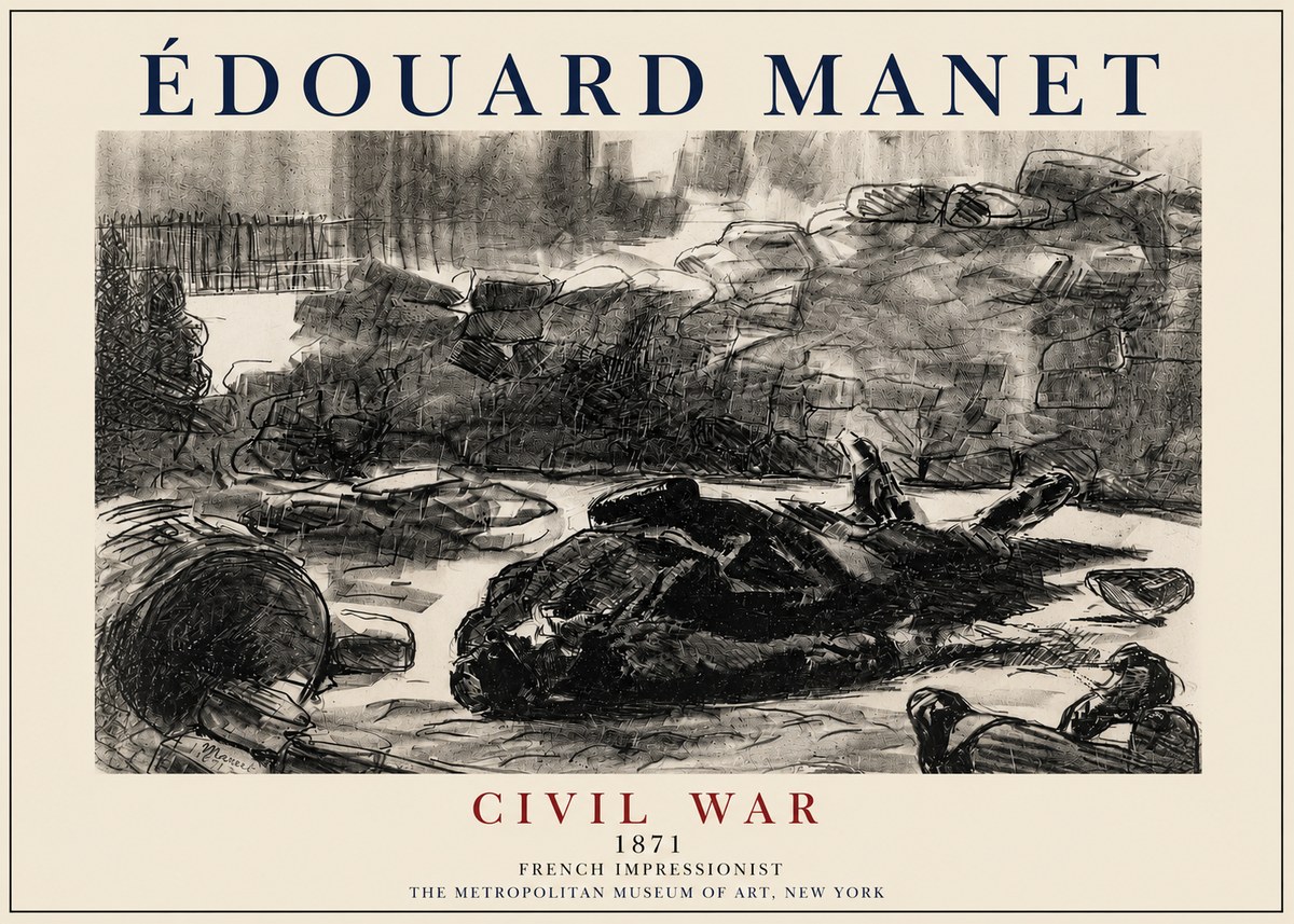 Édouard Manet Civil War No3 - Plakát