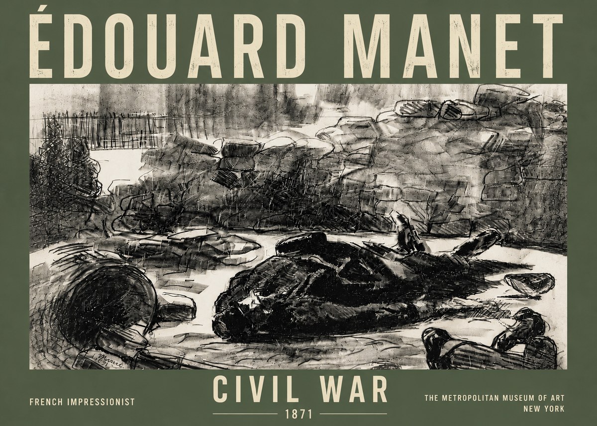Édouard Manet Civil War No5 - Plakát