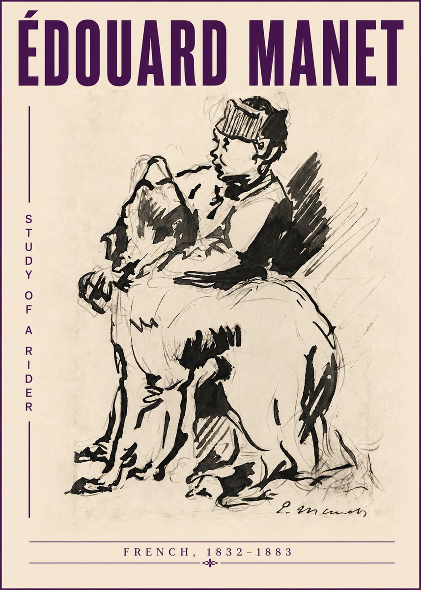 Édouard Manet Study of a Rider No5 - Plakát