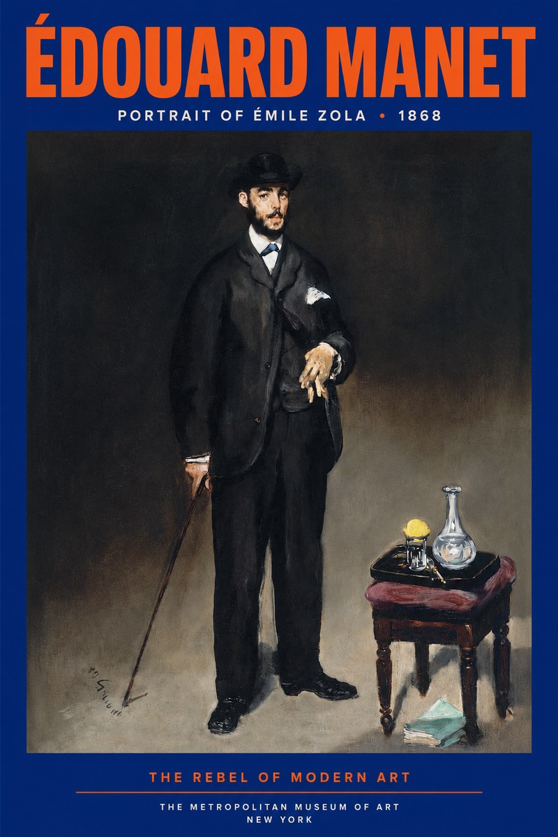 Édouard Manet Portrait of Émile Zola No2 - Plakát